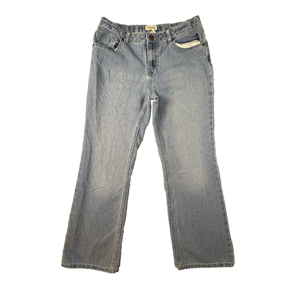 Cherokee Women's 14‎ Plus (31.5x27.5) Blue Bootcut Jeans Stretch Elastic Waist
